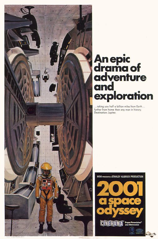 Tableaux sur toile, reproduction de 2001 Space Odyssey 1968 Movie Poster