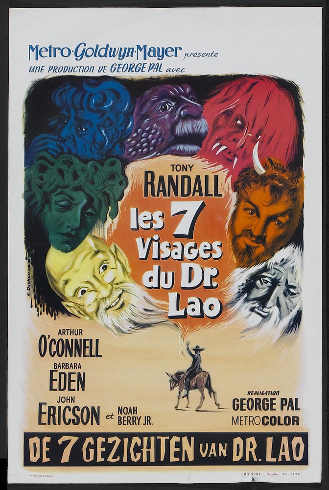 Tableaux sur toile, reproduction de 7 Faces Of Dr Lao 02 Movie Poster