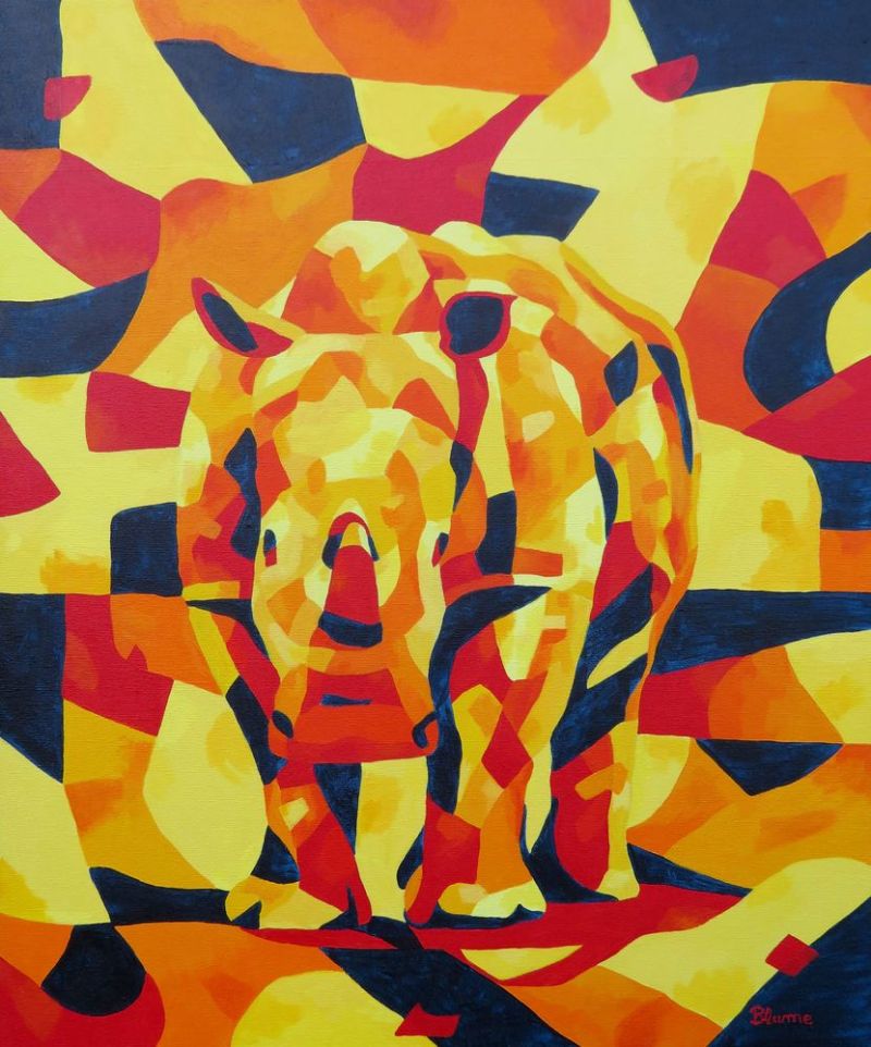 Blume Beate Rhino In The Scorching Heat canvas print