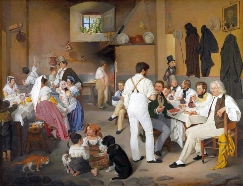 Blunck Ditlev Danish Artists At The Osteria La Gensola In Rome canvas print