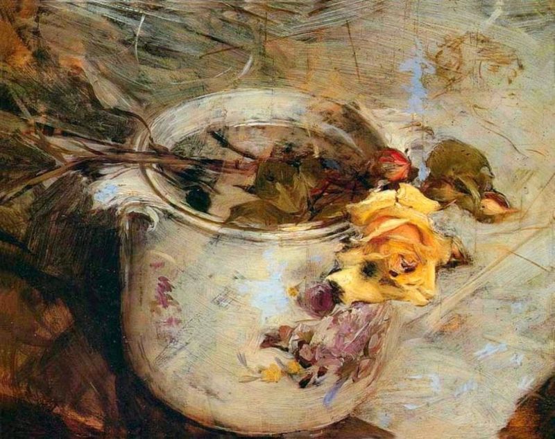 Boldini Giovanni The Rose In Vase Of Sassonia canvas print