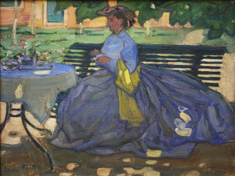Boutet De Monve Bernard Femme A Une Table De Jardin canvas print