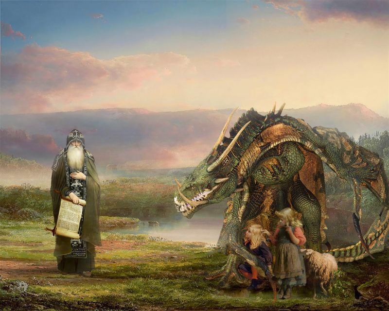 David Johnson Howard Allegory Of The Dragon canvas print