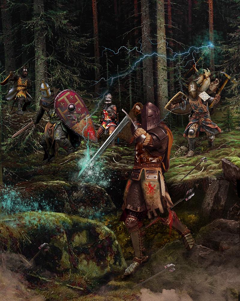 David Johnson Howard King Uther Driveth The Sword Into The Stone canvas print