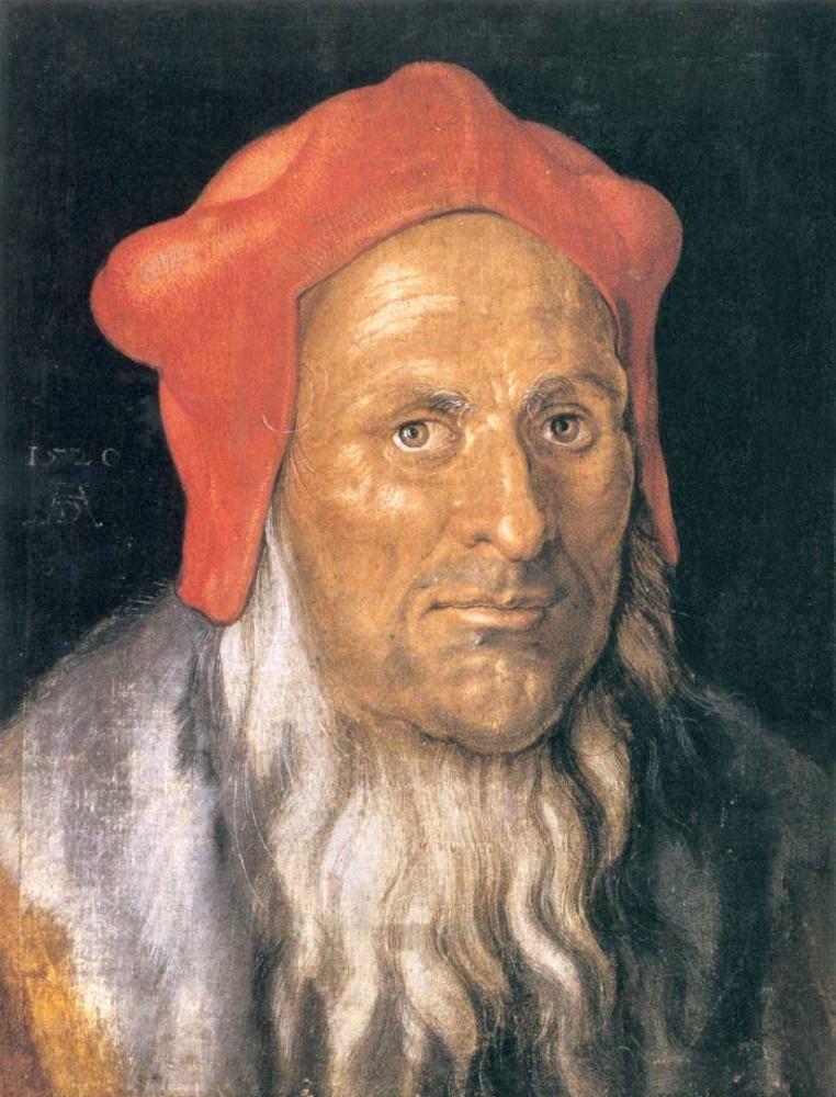 Du Rer Albrecht Portrait Of A Bearded Man In A Red Hat canvas print