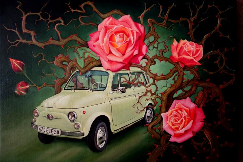 Esau Gabriele Fiat 500 Giardiniera - Sleeping Beauty canvas print