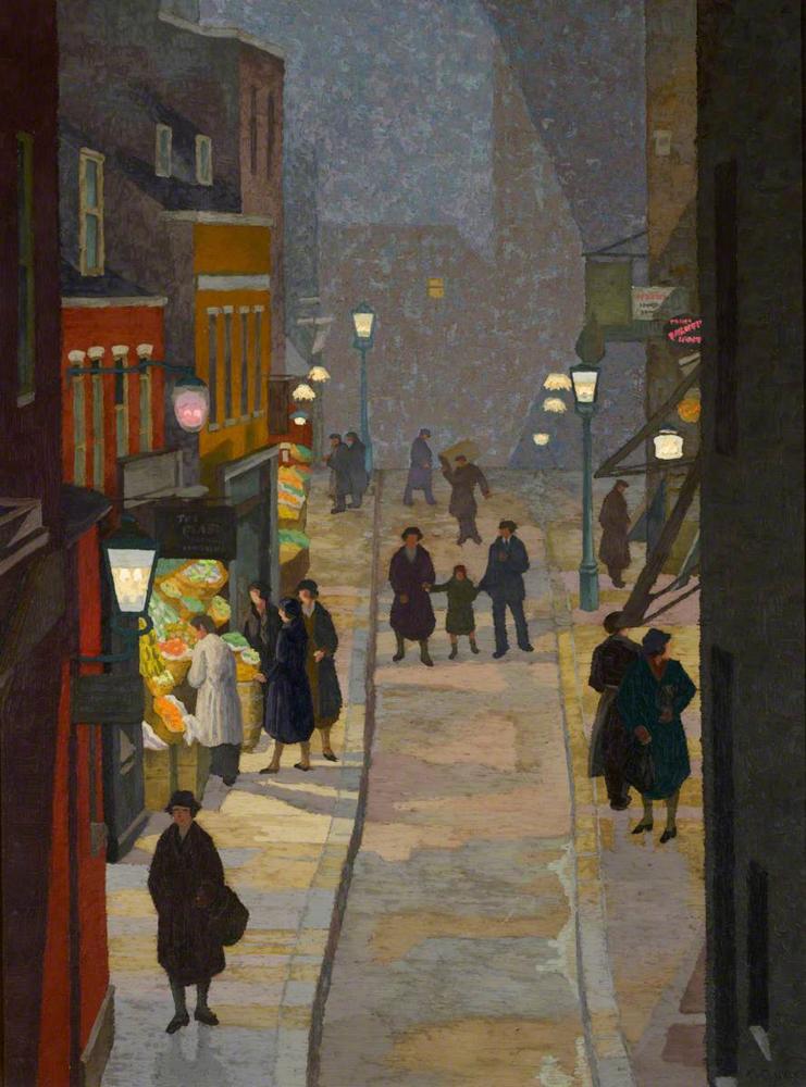 Ginner Charles Flask Walk Hampstead At Night canvas print