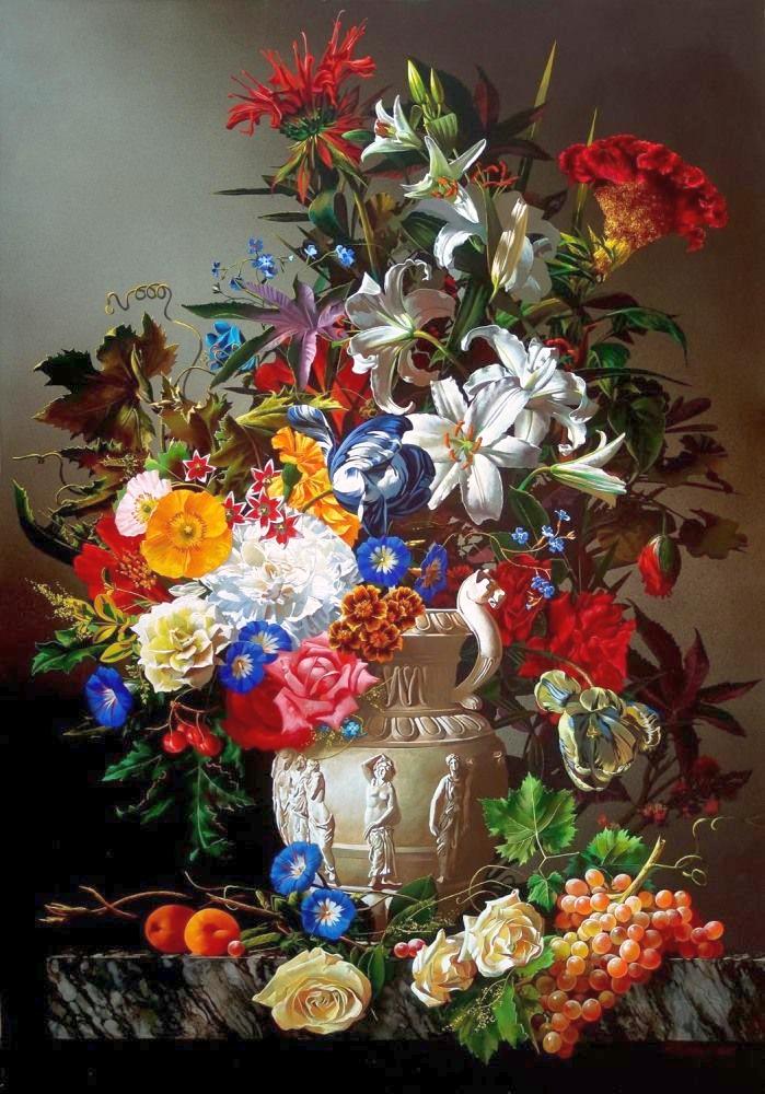 Golovin Alexey Still-life With Flowers In White Vase canvas print