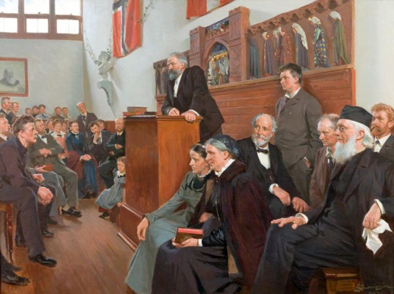 Henningsen Erik A Lecture In Dagmarssalen Askov University canvas print
