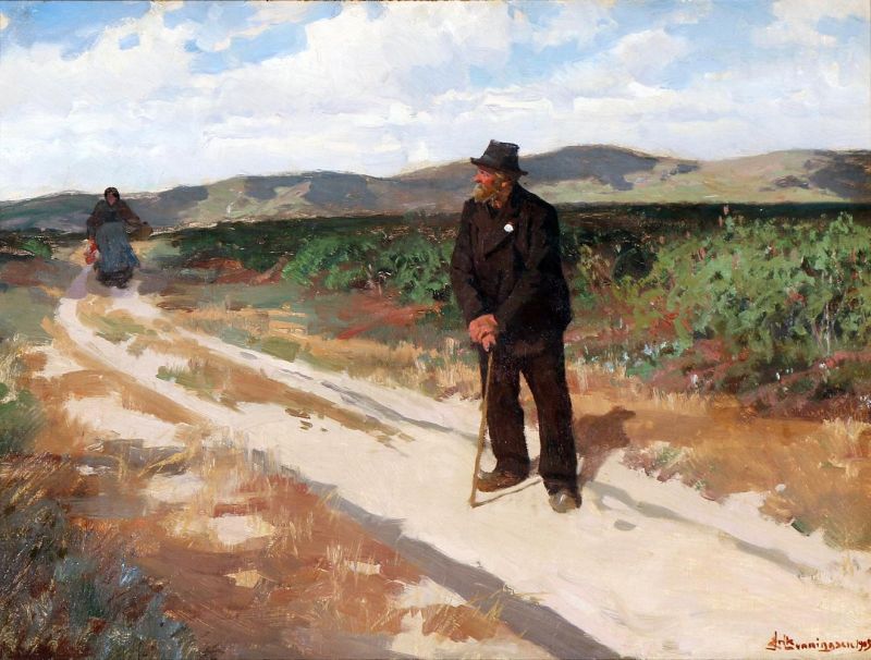 Henningsen Erik Landscape With A Man And A Woman On A Country Road canvas print