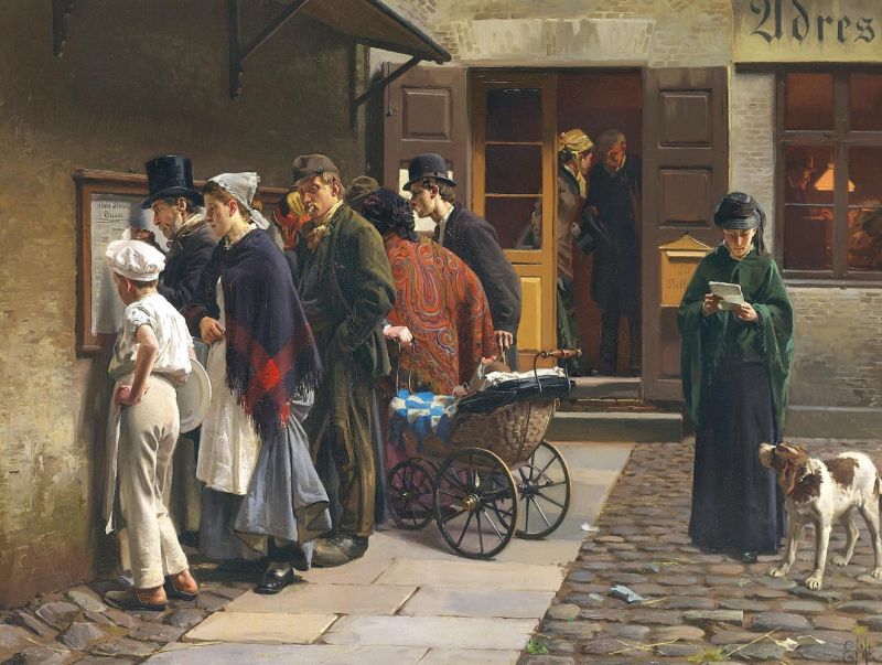 Henningsen Erik Morning In The Courtyard Of The Adressecontoir Copenhagen canvas print