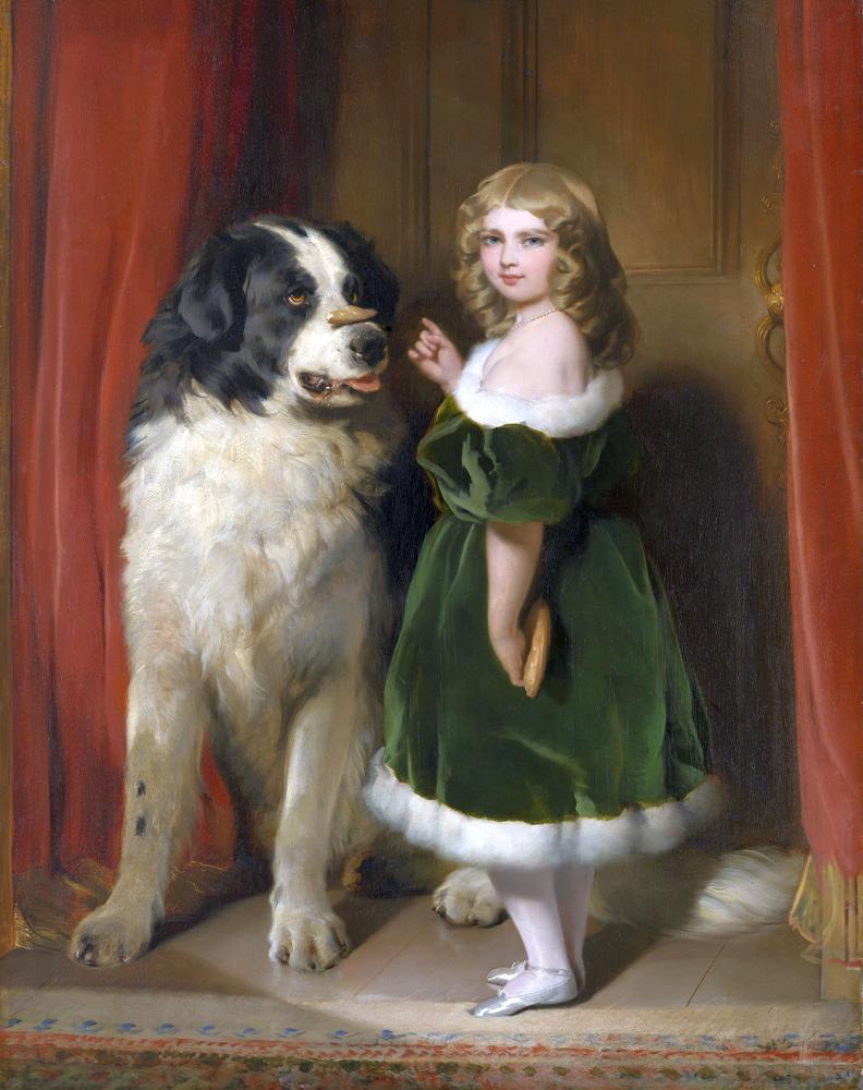 Landseer Edwin Princess Mary Of Cambridge With Nelson A Newfoundland Dog canvas print