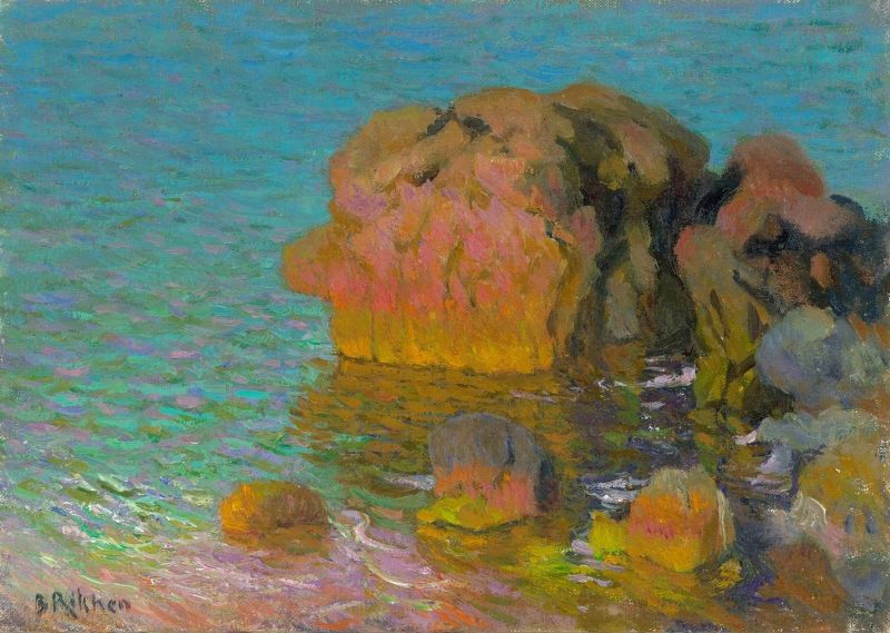 Rikken Ben Orange Red Rocks At Evening canvas print