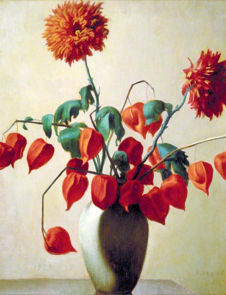 Segal Arthur Still Life Of Red Flowers In A Green Vase canvas print