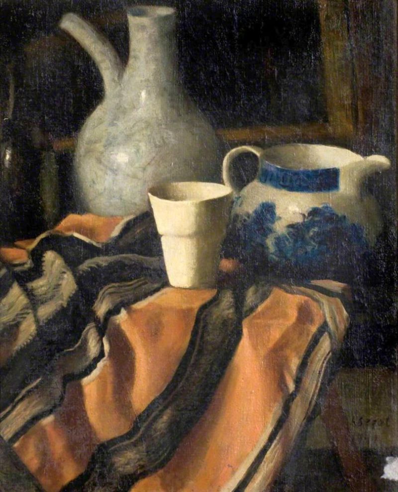 Segal Arthur Still Life On A Striped Cloth canvas print