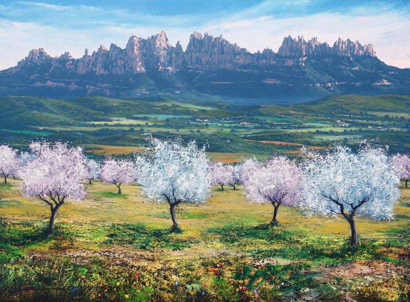 Sugran Es Jordi Montserrat - Almond Blossom canvas print