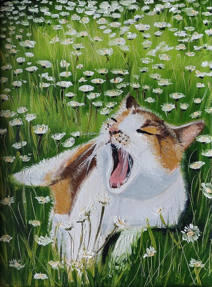 Whittaker Ira Cat In In A Flower Meadow canvas print