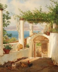 Aagaard Carl Frederik View From An Italian Pergola In The Bay Of Naples 1871 canvas print