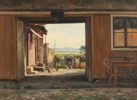 Aagaard Carl Frederik Blick durch ein Tor 1891