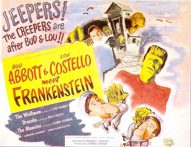 Tableaux sur toile, riproduzione del poster del film L'abate e Costello incontrano Frankenstein