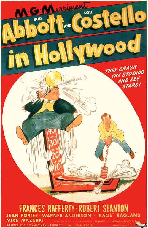Tableaux sur toile, reproduction de Abbott et Costello à Hollywood 1945 Movie Poster