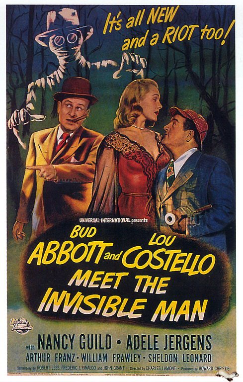 Tableaux sur toile, riproduzione de Abbott e Costello Meet Invisible Man 1951 poster del film
