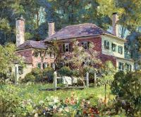 Abbott Fuller Graves Casa y jardín June Morning Kennebunk impresión de lienzo
