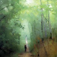 Paisaje de Abbott Handerson Thayer en el bosque de Fontainebleau