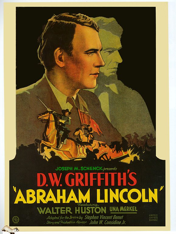 Tableaux sur toile, riproduzione de Abraham Lincoln 1924 poster del film