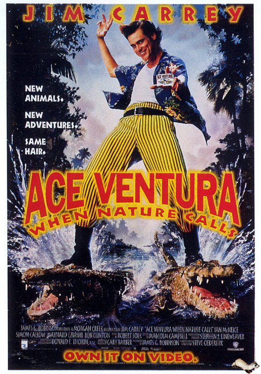 Tableaux sur toile ، استنساخ دي Ace Ventura When Nature Calls 1995 Video Release Movie Poster