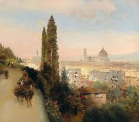 Achenbach Oswald Blick auf Florenz Blick auf Florenz 1883 Leinwanddruck