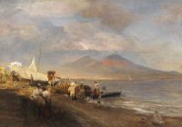 Achenbach Oswald Die Bucht Von Neapel Mit Blick Auf Den Vesuv 1881