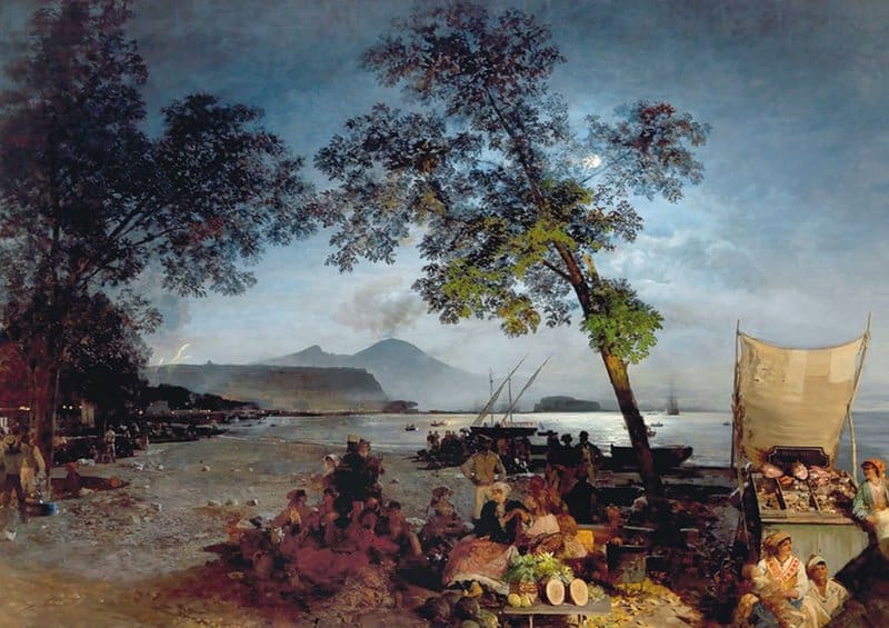 Achenbach Oswald Ein Geselliger Sommerabend In Der Bucht Von Neapel Ca. 1893 canvas print