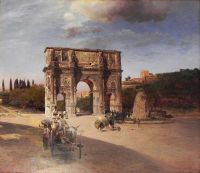 Achenbach Oswald Triumphbogen Des Konstantin In Rom Constantine S Triumphal Arch In Rome 1886