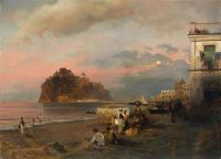 Achenbach Oswald View Of Ischia With The Aragonese Castle 1884 canvas print
