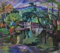 Adalbert Erdeli Quiet River. Shelestovo 1947 canvas print