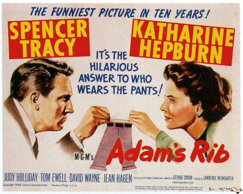 Tableaux sur toile, reproduction de Adams Rib 1949 Movie Poster