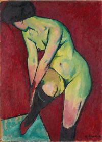 Adolf Erbsloh Nude With A Garter Belt 1909 canvas print