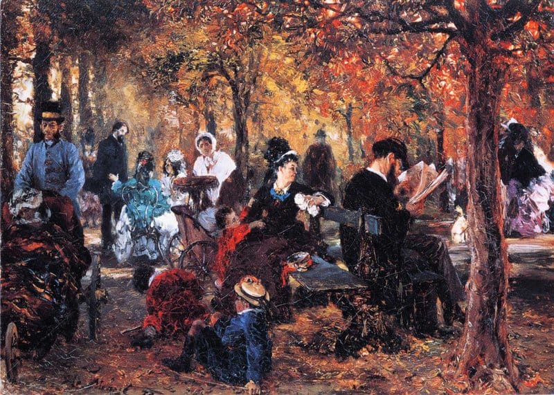 Tableaux sur toile, Reproduktion von Adolph von Menzel. Dans Le Jardin Du Luxembourg Souvenir Du Jardin Du Luxembourg . 1876