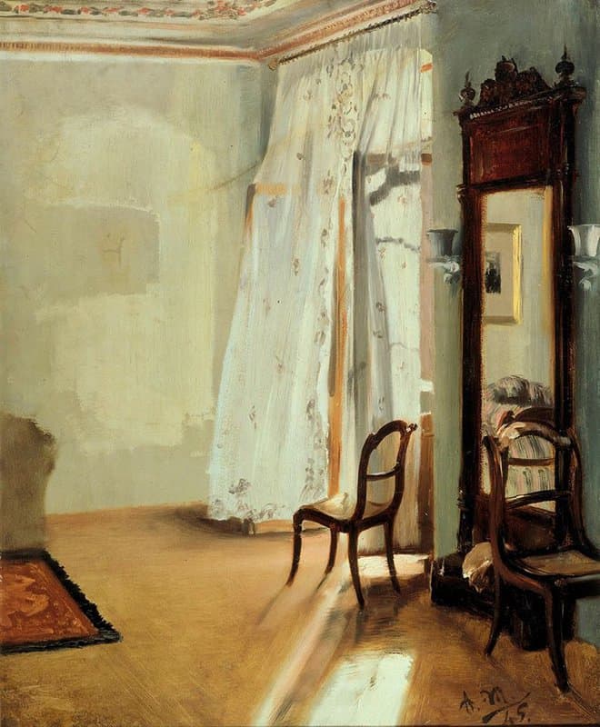 Tableaux sur toile, reproduction de Adolph Von Menzel The Balcony Room 1845