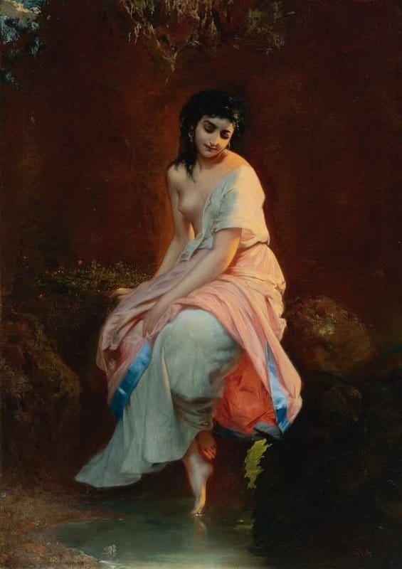 Tableaux sur toile, Adolphe Piot The Bather 재생산