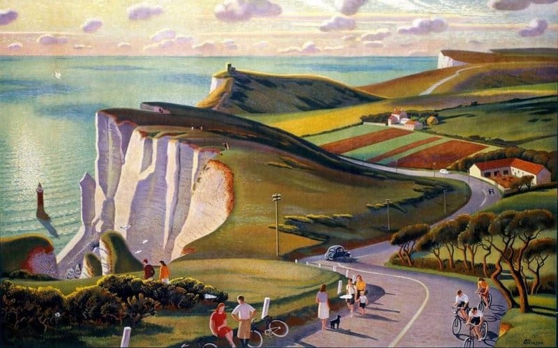 Tableaux sur toile, Reproduktion von Adrian Allinson Downland Rambles - Beachy Head - Eastbourne Sussex 1950