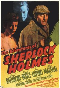 Póster de la película Adv Sherlock Holmes 1939, impresión en lienzo