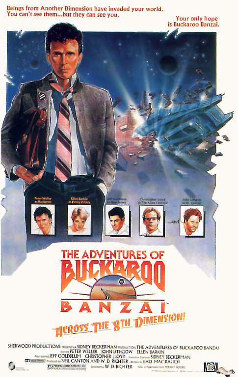 Tableaux sur toile, reproduction de Adventures Of Buckaroo Banzai 1984 Movie Poster