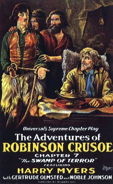 Tableaux sur toile, reproduction de Les Aventures de Robinson Crusoé 1922 Movie Poster