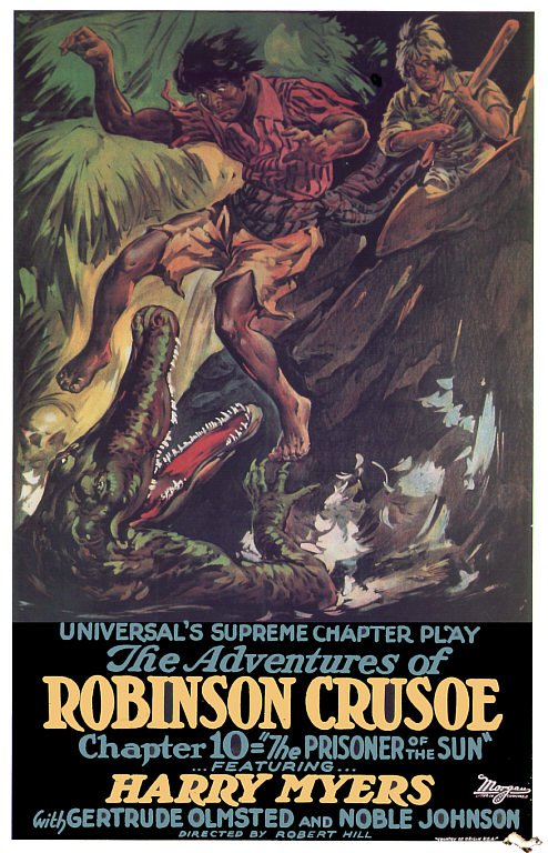 Tableaux sur toile, riproduzione de Adventures Robinson Crusoe 1922 poster del film