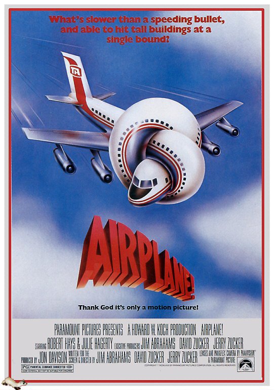 Tableaux sur toile, riproduzione de Poster del film aereo 1980