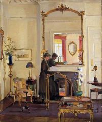 Airy Anna Interior With Mrs Charles Burnand 1919 canvas print