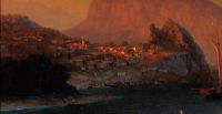 إيفازوفسكي إيفان كونستانتينوفيتش منظر لجبل أيو داغ في ضوء المساء 1863 التفاصيل