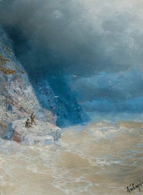 Aivazovsky Ivan Konstantinovich Choppy Seas Near A Rocky Coast 1899 canvas print